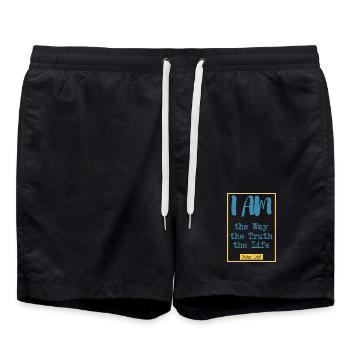 Der Weg, die Wahrheit, das Leben - Badeshorts - Schwarz - Vorne - AI Model Male 185 light (185cm)