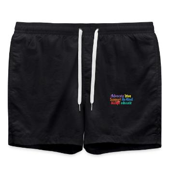 Plaidoyer Amour Soutien Accepter Soyez gentil - Short de bain - noir - Devant - AI Model Male 185 light (185cm)