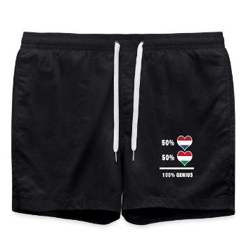 Hongrie et Pays-Bas Ingénieux / Cadeau - Short de bain - noir - Devant - AI Model Male 185 light (185cm)