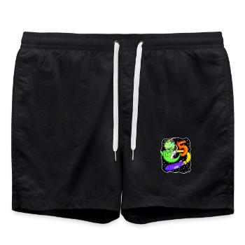 Junge 5 Jahre alt - 5. Geburtstag Geschenk - Badeshorts - Schwarz - Vorne - AI Model Male 185 light (185cm)