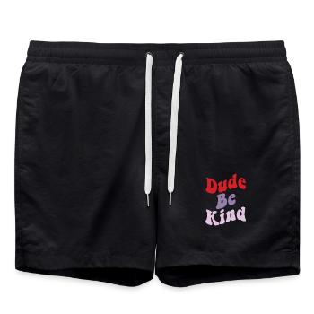 Dude Be Kind No Bullying - Short de bain - noir - Devant - AI Model Male 185 light (185cm)