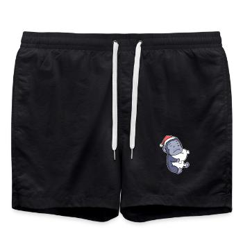 Gorille Noël Sommeil Sommeil Sommeil - Short de bain - noir - Devant - AI Model Male 185 light (185cm)