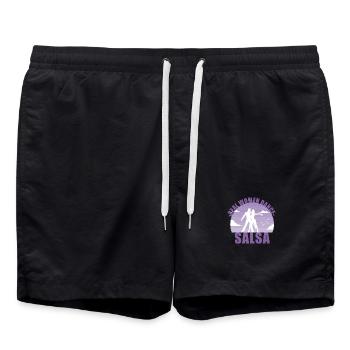 Real Women dance Salsa! Tänzerin Geschenk - Badeshorts - Schwarz - Vorne - AI Model Male 185 light (185cm)