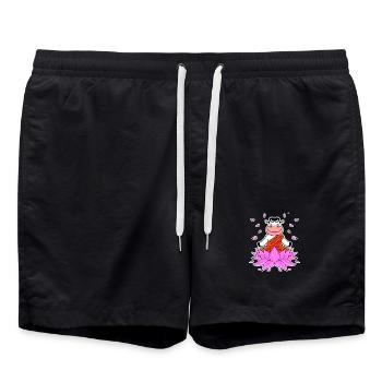 Vache Yoga - Short de bain - noir - Devant - AI Model Male 185 light (185cm)