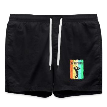 Saxophone design - Swim Trunks - black - Front - AI Model Male 185 light (185cm)