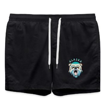 Ours Sauvage d' Alaska - Short de bain - noir - Devant - AI Model Male 185 light (185cm)