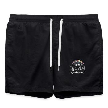 If It Involves Tips and Nailart Nageldesigner - Badeshorts - Schwarz - Vorne - AI Model Male 185 light (185cm)