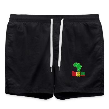 Carte Africa Reggae avec feuilles de chanvre - Short de bain - noir - Devant - AI Model Male 185 light (185cm)