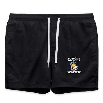 Müde Spruch lustig - Badeshorts - Schwarz - Vorne - AI Model Male 185 light (185cm)
