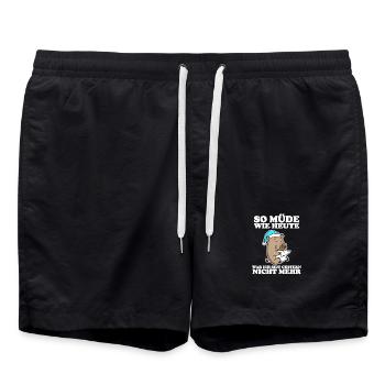 Müde Spruch lustig - Badeshorts - Schwarz - Vorne - AI Model Male 185 light (185cm)