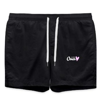 Oma - Oma werden - Schwangerschaft verkünden - Badeshorts - Schwarz - Vorne - AI Model Male 185 light (185cm)
