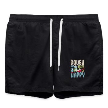 Dough What Bakes You Happy Bäckerei - Badeshorts - Schwarz - Vorne - AI Model Male 185 light (185cm)