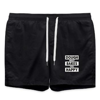 Pâte ce qui vous fait cuire une boulangerie heureuse - Short de bain - noir - Devant - AI Model Male 185 light (185cm)