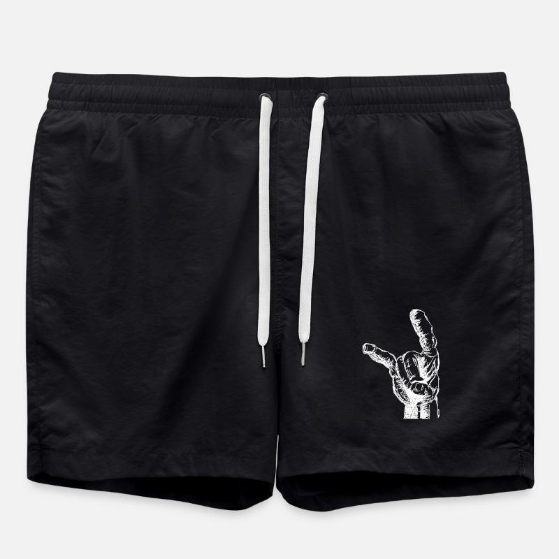 Headbanger ́s Hand - Swim Trunks - black