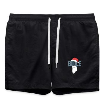 Boule Santa Petanque Outfit für Bouler zum boulen - Badeshorts - Schwarz - Vorne - AI Model Male 185 light (185cm)