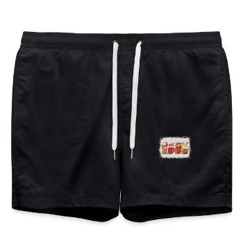 Weihnachten Kaffeetasse Gebleicht - Badeshorts - Schwarz - Vorne - AI Model Male 185 light (185cm)