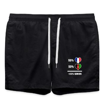 Afghanistan et France 100% genius - Short de bain - noir - Devant - AI Model Male 185 light (185cm)