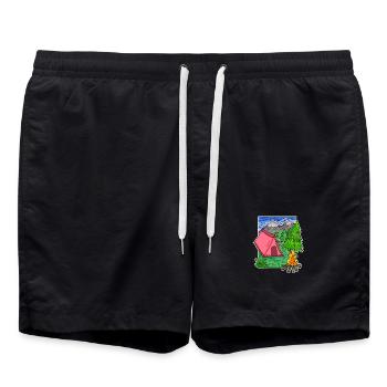 Camping Camping Motif - Short de bain - noir - Devant - AI Model Male 185 light (185cm)