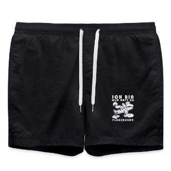 Flugzeug Spruch Geschenk - Badeshorts - Schwarz - Vorne - AI Model Male 185 light (185cm)