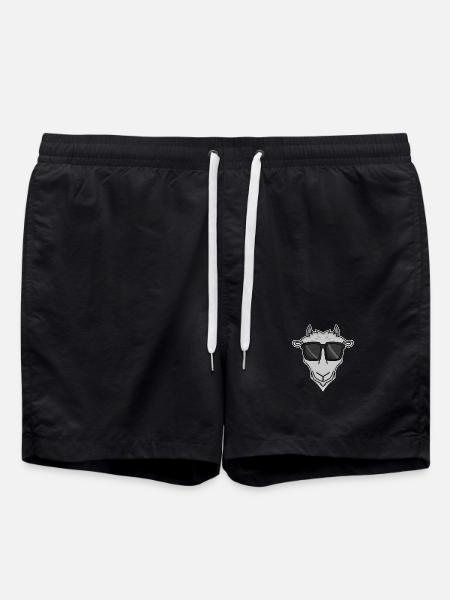 Goat with sunglasses - Swim Trunks - black