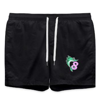 8 ans - 8e anniversaire avec motif animalier - Short de bain - noir - Devant - AI Model Male 185 light (185cm)