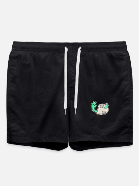 Dino Baby Motif - Swim Trunks - black