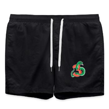 3 Jahre alt - 3. Geburtstag mit Tier Motiv - Badeshorts - Schwarz - Vorne - AI Model Male 185 light (185cm)
