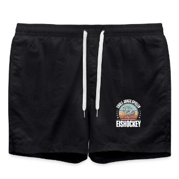Eishockey  - Badeshorts - Schwarz - Vorne - AI Model Male 185 light (185cm)
