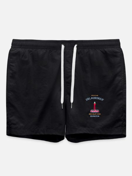 Schweden, Leuchtturm Pater Noster, Urlaubsreif - Badeshorts - Schwarz