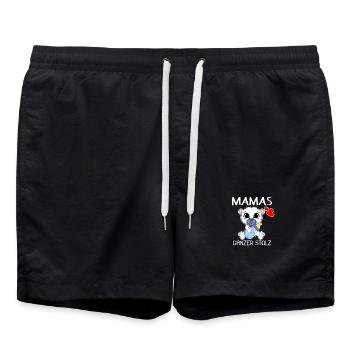 Baby Geburt Schwanger Babyspruch Sprüche - Badeshorts - Schwarz - Vorne - AI Model Male 185 light (185cm)