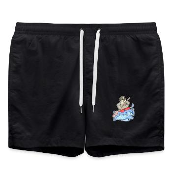 Stand Up Paddling Faultier - Badeshorts - Schwarz - Vorne - AI Model Male 185 light (185cm)