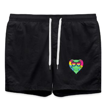 Pansexual Alien Heart Gift - Swim Trunks - black - Front - AI Model Male 185 light (185cm)