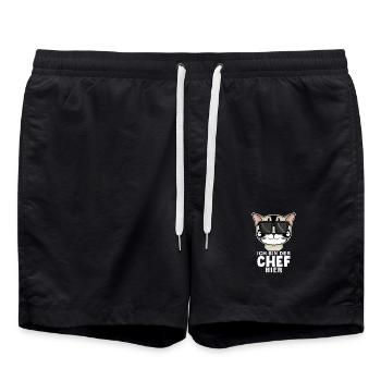 coole Katze - American Shorthair Katze Spruch - Badeshorts - Schwarz - Vorne - AI Model Male 185 light (185cm)
