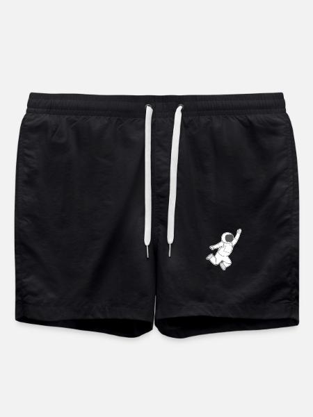 Astronaut Motif Space - Swim Trunks - black