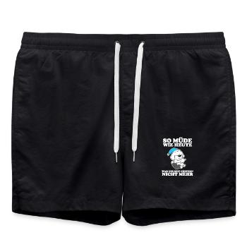 Müde Spruch lustig Schlafen Ausschlafen Faul - Badeshorts - Schwarz - Vorne - AI Model Male 185 light (185cm)