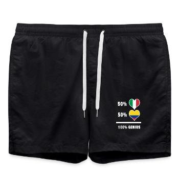 Kolumbien und Italien Flaggen 100% genial - Badeshorts - Schwarz - Vorne - AI Model Male 185 light (185cm)