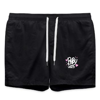 Baby 2023 - Geburt Schwanger 2023 Schwangerschaft - Badeshorts - Schwarz - Vorne - AI Model Male 185 light (185cm)