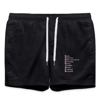 Caregiver Definition Elderly Caregiving Carer - Badeshorts - Schwarz - Vorne - AI Model Male 185 light (185cm)