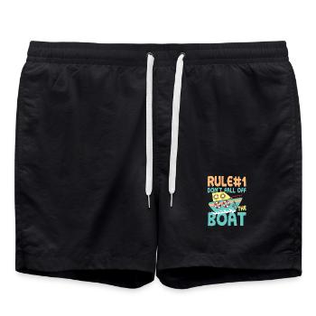 Rule number 1 don t fall off the boat - Badeshorts - Schwarz - Vorne - AI Model Male 185 light (185cm)