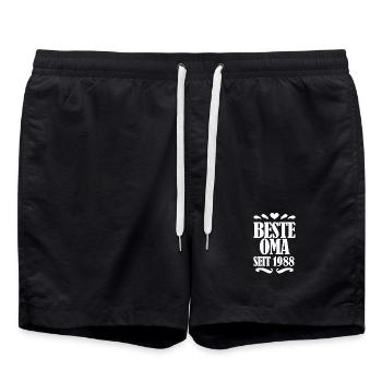 Beste Oma seit 1988 - Oma Geschenk - Badeshorts - Schwarz - Vorne - AI Model Male 185 light (185cm)