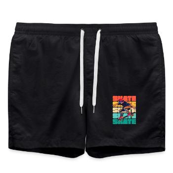 Skateboarding Cool Skater Boy Bunt - Badeshorts - Schwarz - Vorne - AI Model Male 185 light (185cm)