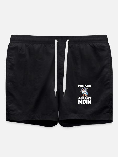 Nordsee Moin Plattdeutsch - Badeshorts - Schwarz