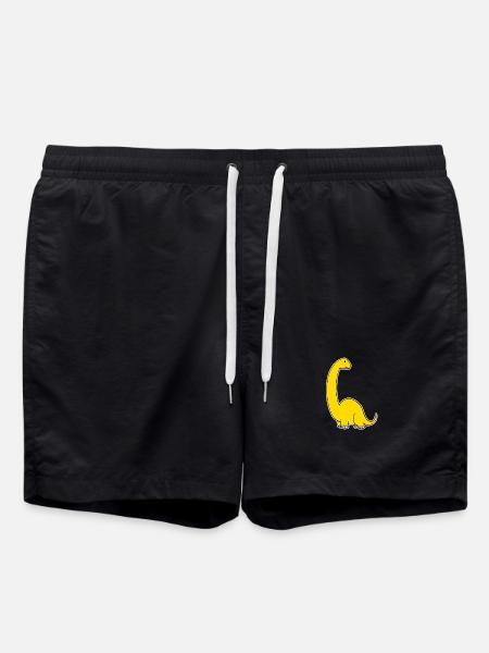 Dino jaune doux - Short de bain - noir