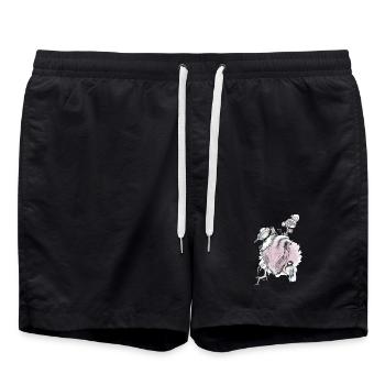Meisen und Herz - Badeshorts - Schwarz - Vorne - AI Model Male 185 light (185cm)