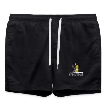 Stuttgart meine Heimatstadt - Badeshorts - Schwarz - Vorne - AI Model Male 185 light (185cm)