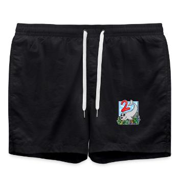 2 anniversaire 2 ans avec motif animal - deux - Short de bain - noir - Devant - AI Model Male 185 light (185cm)