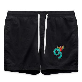 9 Anniversaire 9 ans avec motif animal - neuf - Short de bain - noir - Devant - AI Model Male 185 light (185cm)