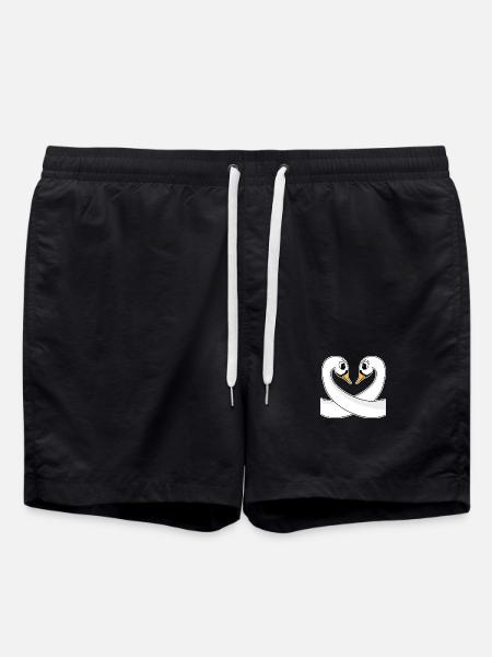 Two swans - Swim Trunks - black