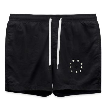 marguerite pétales amour V2 - Short de bain - noir - Devant - AI Model Male 185 light (185cm)