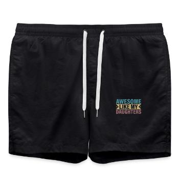 Message sur la fierté parentale féminine - Short de bain - noir - Devant - AI Model Male 185 light (185cm)